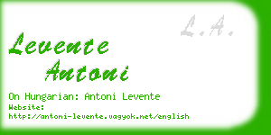 levente antoni business card